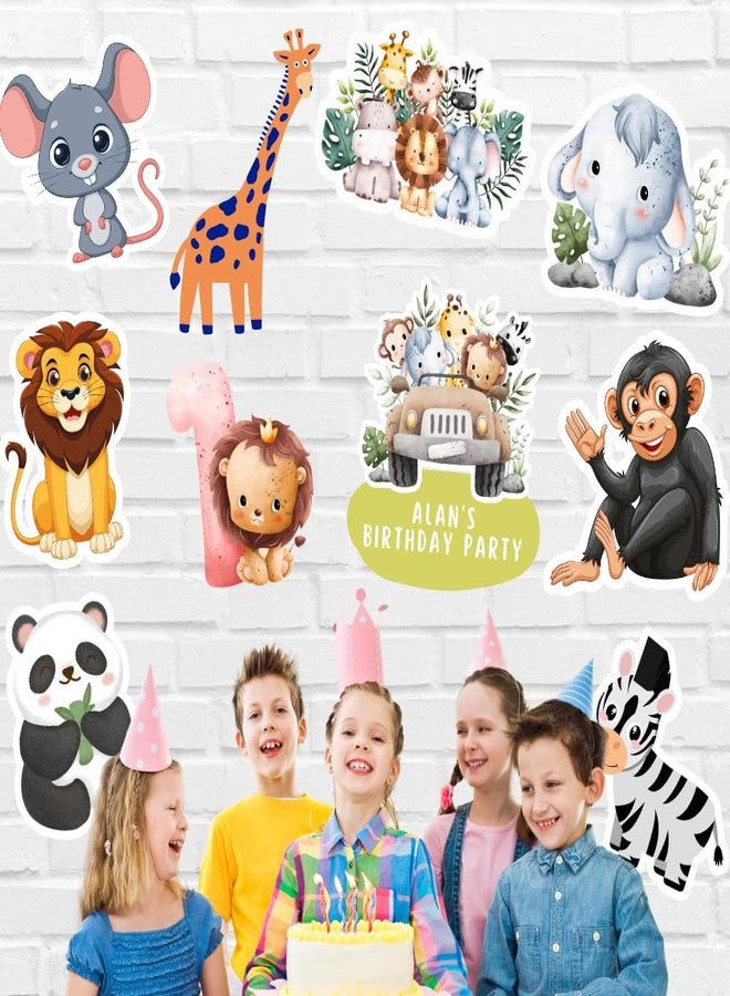 Yellow Nuts Personalized Animals Jungle Birthday Party Cutouts Big Size Home Kids Room Party Hall Decoration Walls Ceiling - Image 1